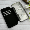 کیف گوشی Galaxy S23 Plus سامسونگ الکترو استاتیک Wallet Case مگ سیف دار Magsafe اورجینال محافظ لنز دار گلسی مشکی کد 126481