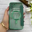 کیف گوشی Galaxy S23 Plus سامسونگ الکترو استاتیک Wallet Case مگ سیف دار Magsafe اورجینال محافظ لنز دار گلسی سبز کد 126483