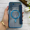 کیف گوشی Galaxy S23 Plus سامسونگ الکترو استاتیک Wallet Case مگ سیف دار Magsafe اورجینال محافظ لنز دار گلسی سرمه ای کد 126484