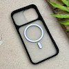 قاب گوشی iPhone 16 Pro Max آیفون اورجینال مگ سیف دار یونیک کیس سیلیکونی طلقی مات مشکی کد 126530