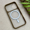 قاب گوشی iPhone 17 آیفون اورجینال مگ سیف دار یونیک کیس سیلیکونی طلقی مات قهوه ای کد 126540