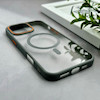 قاب گوشی iPhone 16 Pro Max آیفون اورجینال Orange Line مگ سیف دار طلقی شیشه ای شفاف طوسی کد 126502