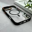 قاب گوشی iPhone 16 Pro Max آیفون اورجینال Orange Line مگ سیف دار طلقی شیشه ای شفاف مشکی کد 126503