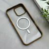 قاب گوشی iPhone 16 Pro Max آیفون اورجینال Orange Line مگ سیف دار طلقی شیشه ای شفاف قهوه ای کد 126504