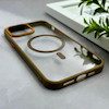 قاب گوشی iPhone 16 Pro Max آیفون اورجینال Orange Line مگ سیف دار طلقی شیشه ای شفاف قهوه ای کد 126504