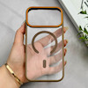 قاب گوشی iPhone 17 Pro Max آیفون اورجینال Orange Line مگ سیف دار طلقی شیشه ای شفاف قهوه ای کد 126505