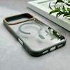 قاب گوشی iPhone 17 Pro Max آیفون اورجینال Orange Line مگ سیف دار طلقی شیشه ای شفاف طوسی کد 126506