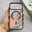 قاب گوشی iPhone 17 Pro Max آیفون اورجینال Orange Line مگ سیف دار طلقی شیشه ای شفاف سرمه ای کد 126508