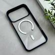 قاب گوشی iPhone 17 Pro Max آیفون اورجینال Orange Line مگ سیف دار طلقی شیشه ای شفاف سرمه ای کد 126508