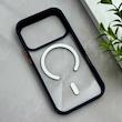قاب گوشی iPhone 17 Pro آیفون اورجینال Orange Line مگ سیف دار طلقی شیشه ای شفاف سرمه ای کد 126512