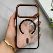 قاب گوشی iPhone 17 Pro آیفون اورجینال Orange Line مگ سیف دار طلقی شیشه ای شفاف مشکی کد 126513