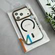 قاب گوشی iPhone 17 Pro آیفون اورجینال Orange Line مگ سیف دار طلقی شیشه ای شفاف مشکی کد 126513