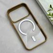 قاب گوشی iPhone 17 Pro آیفون اورجینال Orange Line مگ سیف دار طلقی شیشه ای شفاف قهوه ای کد 126514