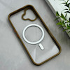 قاب گوشی iPhone 17 آیفون اورجینال Orange Line مگ سیف دار طلقی شیشه ای شفاف قهوه ای کد 126515