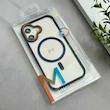 قاب گوشی iPhone 17 آیفون اورجینال Orange Line مگ سیف دار طلقی شیشه ای شفاف سرمه ای کد 126516