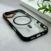 قاب گوشی iPhone 17 آیفون اورجینال Orange Line مگ سیف دار طلقی شیشه ای شفاف مشکی کد 126517