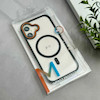قاب گوشی iPhone 17 آیفون اورجینال Orange Line مگ سیف دار طلقی شیشه ای شفاف مشکی کد 126517