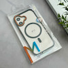 قاب گوشی iPhone 17 آیفون اورجینال Orange Line مگ سیف دار طلقی شیشه ای شفاف طوسی کد 126518