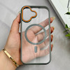 قاب گوشی iPhone 17 آیفون اورجینال Orange Line مگ سیف دار طلقی شیشه ای شفاف طوسی کد 126518