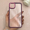 قاب گوشی iPhone 11 Pro Max آیفون پشت طلق شفاف دور سیلیکونی اورجینال فلزی متال کیس Metal Case زرشکی کد 124874