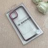 قاب گوشی iPhone 11 Pro Max آیفون پشت طلق شفاف دور سیلیکونی اورجینال فلزی متال کیس Metal Case زرشکی کد 124874