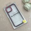 قاب گوشی iPhone 12 Pro Max آیفون پشت طلق شفاف دور سیلیکونی اورجینال فلزی متال کیس Metal Case زرشکی کد 124875