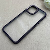 قاب گوشی iPhone 12 Pro Max آیفون پشت طلق شفاف دور سیلیکونی اورجینال فلزی متال کیس Metal Case بنفش کد 124877