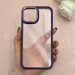 قاب گوشی iPhone 12 Pro Max آیفون پشت طلق شفاف دور سیلیکونی اورجینال فلزی متال کیس Metal Case بنفش کد 124877