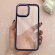 قاب گوشی iPhone 13 Pro Max آیفون پشت طلق شفاف دور سیلیکونی اورجینال فلزی متال کیس Metal Case بنفش کد 124878
