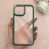 قاب گوشی iPhone 13 Pro Max آیفون پشت طلق شفاف دور سیلیکونی اورجینال فلزی متال کیس Metal Case سبز کد 124879