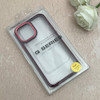 قاب گوشی iPhone 13 Pro Max آیفون پشت طلق شفاف دور سیلیکونی اورجینال فلزی متال کیس Metal Case زرشکی کد 124880