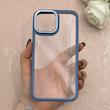 قاب گوشی iPhone 13 Pro Max آیفون پشت طلق شفاف دور سیلیکونی اورجینال فلزی متال کیس Metal Case آبی کد 124881