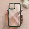 قاب گوشی iPhone 12 - 12 Pro آیفون پشت طلق شفاف دور سیلیکونی اورجینال فلزی متال کیس Metal Case سبز کد 124883