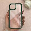 قاب گوشی iPhone 12 - 12 Pro آیفون پشت طلق شفاف دور سیلیکونی اورجینال فلزی متال کیس Metal Case سبز کد 124883
