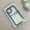 قاب گوشی iPhone 12 - 12 Pro آیفون پشت طلق شفاف دور سیلیکونی اورجینال فلزی متال کیس Metal Case بنفش کد 124885