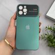 قاب گوشی iPhone 13 Pro Max آیفون سیلیکونی Lens زیر بسته طرح آیفون سبز کد 98481