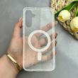 قاب گوشی Galaxy A16 سامسونگ Luxury طلقی شفاف رزینی PTO طرح مگ سیف شاین اکلیلی کد 130194