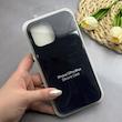 قاب گوشی iPhone 13 Pro Max آیفون سیلیکونی اورجینال پاک کنی درجه یک زیربسته سرمه ای تیره کد 130236