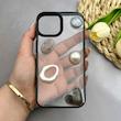 قاب گوشی iPhone 15 آیفون شفاف رزینی Luxury برجسته طرح کهکشانی لوکس مشکی کد 130239