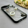 قاب گوشی iPhone 15 آیفون شفاف رزینی Luxury برجسته طرح کهکشانی لوکس مشکی کد 130239