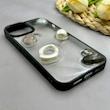 قاب گوشی iPhone 15 آیفون شفاف رزینی Luxury برجسته طرح کهکشانی لوکس مشکی کد 130239