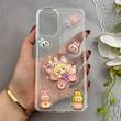 قاب گوشی Galaxy A06 سامسونگ شفاف رزینی برجسته اکلیلی شاین طرح لبوبو Labubu کیوت کد 130352