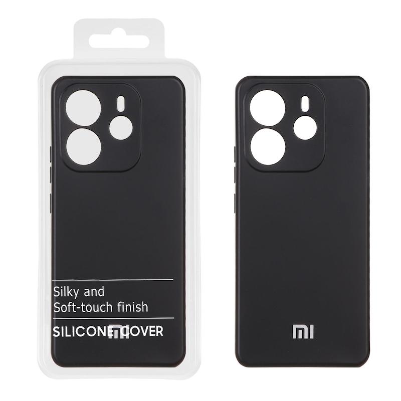 قاب گوشی Redmi Note 14 4G شیائومی سیلیکونی های کپی زیربسته محافظ لنز دار مشکی کد E10-130403