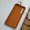قاب گوشی Galaxy A17 سامسونگ سیلیکونی فانتزی عروسکی برجسته طرح لبوبو LABUBU محافظ لنزدار قهوه ای کد 130422