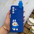 قاب گوشی Galaxy A26 سامسونگ سیلیکونی فانتزی عروسکی برجسته طرح لبوبو LABUBU محافظ لنزدار آبی کاربنی کد 130427
