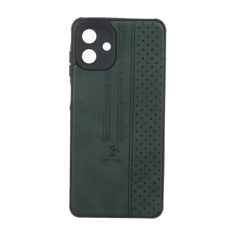 قاب گوشی Galaxy A07 سامسونگ اورجینال کاناری CANARY چرمی دوخت کلاسیک نقطه چین سبز کد 126712
