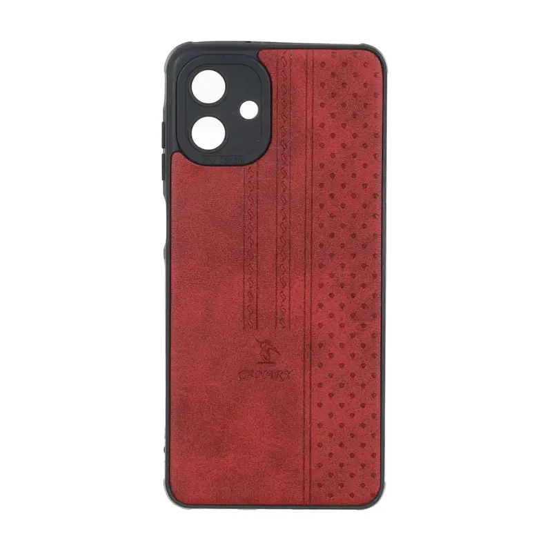 قاب گوشی Galaxy A07 سامسونگ اورجینال کاناری CANARY چرمی دوخت کلاسیک نقطه چین قرمز کد 126716