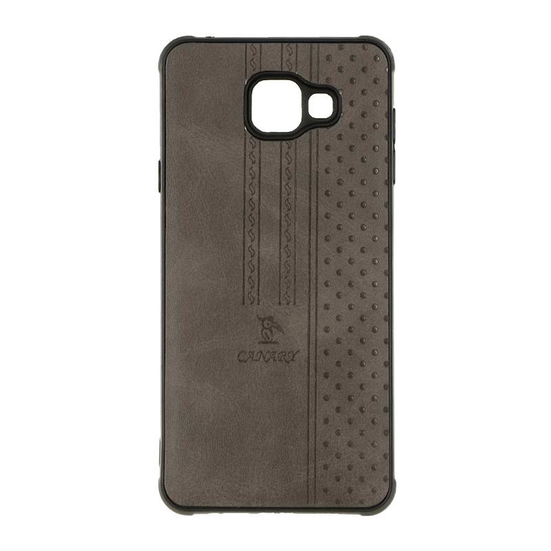 قاب گوشی Galaxy A7 2016 / A710 سامسونگ اورجینال کاناری CANARY چرمی دوخت کلاسیک نقطه چین خاکستری کد 126721