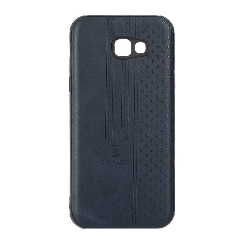 قاب گوشی Galaxy A7 2017 - A720 سامسونگ اورجینال کاناری CANARY چرمی دوخت کلاسیک نقطه چین سرمه ای کد 126725