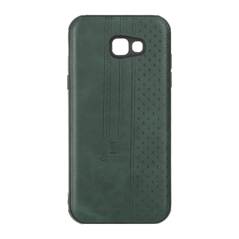 قاب گوشی Galaxy A7 2017 - A720 سامسونگ اورجینال کاناری CANARY چرمی دوخت کلاسیک نقطه چین سبز کد 126726